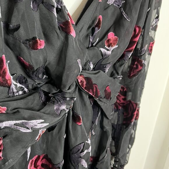 Majorelle Floral Velvet Burnout Mini Dress Womens XL Whimsigoth Witchy - Picture 3 of 12